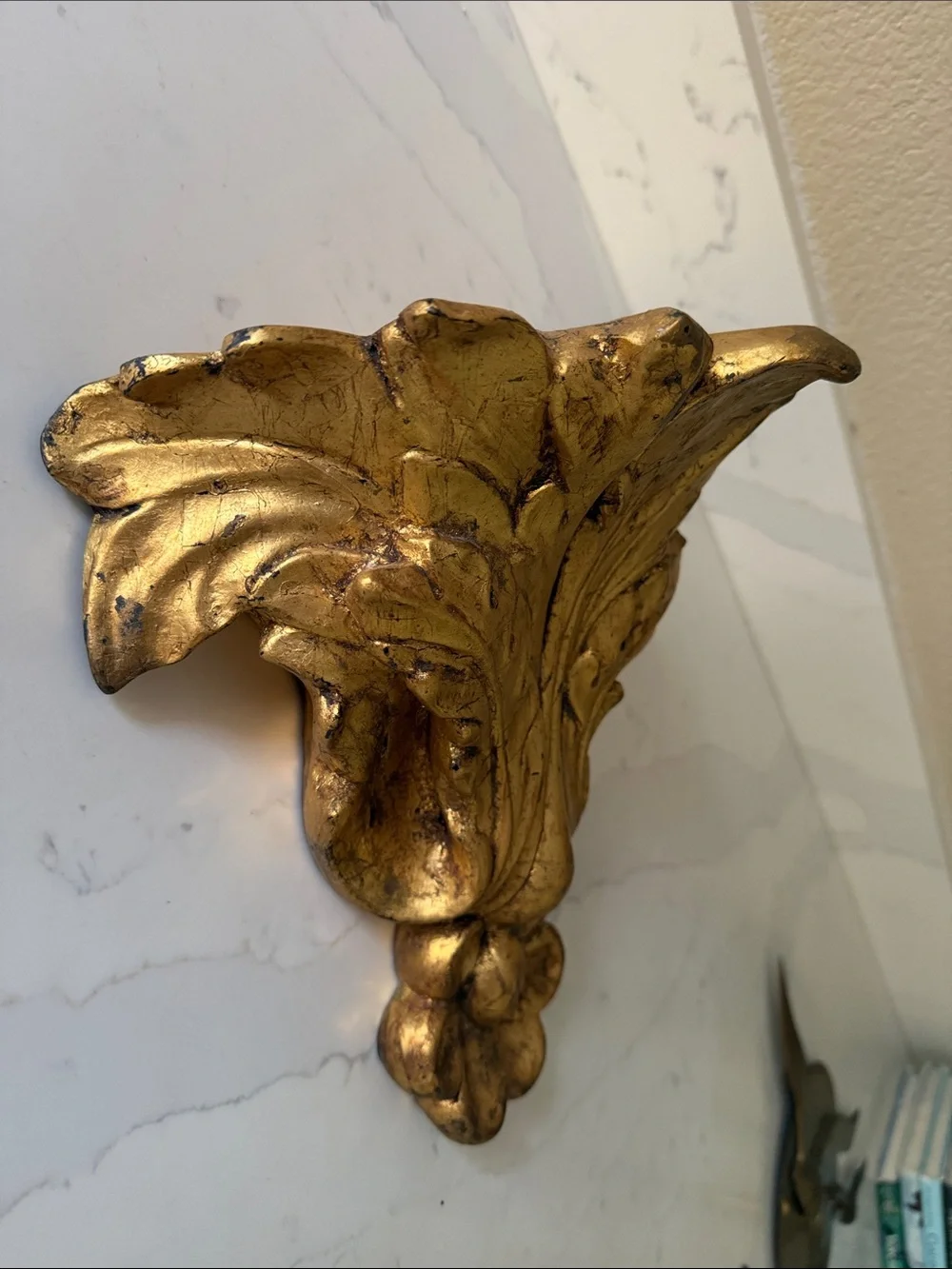 Vintage Ethan Allen Home Interiors Gold Gilded Ornate Corbel Shelf Decor